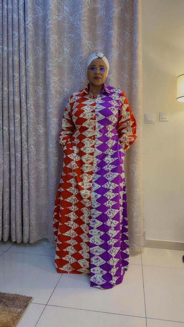 robe batik vert avec motif rouge - Image 4