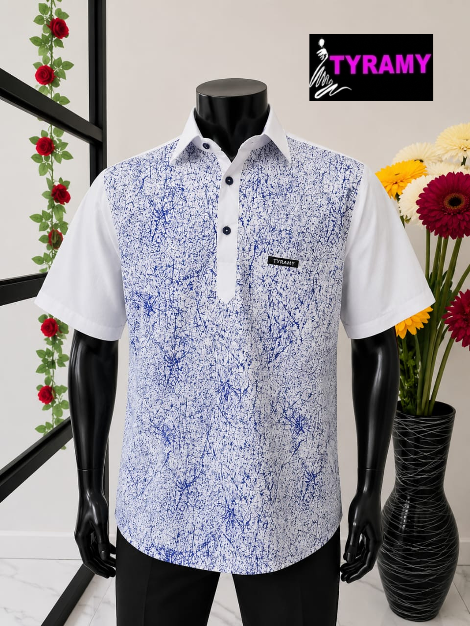 Chemise TYRAMY 100% Coton - Blanc Bleu Marbré
Cadeau idéal pour la fête des pères